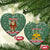 Hungary Christmas Ceramic Ornament with Green Snowflake Pattern Santa Claus Motif - Wonder Print Shop
