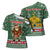 Hungary Christmas Cross Shoulder Shirt with Green Snowflake Pattern Santa Claus Motif - Wonder Print Shop