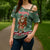Hungary Christmas Cross Shoulder Shirt with Green Snowflake Pattern Santa Claus Motif - Wonder Print Shop