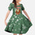 Hungary Christmas Family Matching Mermaid Dress and Hawaiian Shirt with Green Snowflake Pattern Santa Claus Motif - Wonder Print Shop