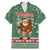 Hungary Christmas Family Matching Mermaid Dress and Hawaiian Shirt with Green Snowflake Pattern Santa Claus Motif - Wonder Print Shop