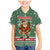 Hungary Christmas Family Matching Mermaid Dress and Hawaiian Shirt with Green Snowflake Pattern Santa Claus Motif - Wonder Print Shop