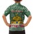 Hungary Christmas Family Matching Off Shoulder Short Dress and Hawaiian Shirt with Green Snowflake Pattern Santa Claus Motif - Wonder Print Shop