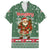 Hungary Christmas Family Matching Off Shoulder Short Dress and Hawaiian Shirt with Green Snowflake Pattern Santa Claus Motif - Wonder Print Shop