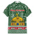 Hungary Christmas Family Matching Off Shoulder Short Dress and Hawaiian Shirt with Green Snowflake Pattern Santa Claus Motif - Wonder Print Shop