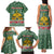 Hungary Christmas Family Matching Tank Maxi Dress and Hawaiian Shirt with Green Snowflake Pattern Santa Claus Motif - Wonder Print Shop