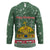 Hungary Christmas Hockey Jersey with Green Snowflake Pattern Santa Claus Motif - Wonder Print Shop