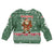 Hungary Christmas Kid Ugly Christmas Sweater with Green Snowflake Pattern Santa Claus Motif - Wonder Print Shop