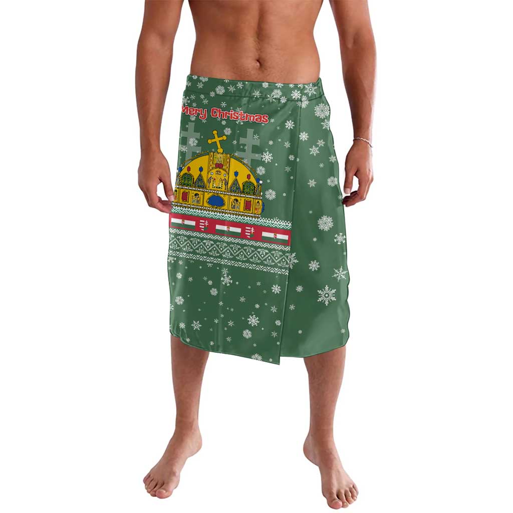 Hungary Christmas Lavalava with Green Snowflake Pattern Santa Claus Motif - Wonder Print Shop