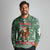 Hungary Christmas Long Sleeve Polo Shirt with Green Snowflake Pattern Santa Claus Motif - Wonder Print Shop