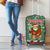 Hungary Christmas Luggage Cover with Green Snowflake Pattern Santa Claus Motif - Wonder Print Shop