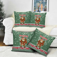 Hungary Christmas Pillow Cover with Green Snowflake Pattern Santa Claus Motif - Wonder Print Shop