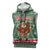Hungary Christmas Sleeveless Zip Hoodie with Green Snowflake Pattern Santa Claus Motif - Wonder Print Shop