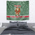 Hungary Christmas Tapestry with Green Snowflake Pattern Santa Claus Motif - Wonder Print Shop