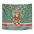 Hungary Christmas Tapestry with Green Snowflake Pattern Santa Claus Motif - Wonder Print Shop