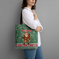 Hungary Christmas Tote Bag with Green Snowflake Pattern Santa Claus Motif - Wonder Print Shop
