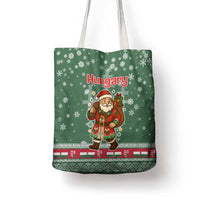 Hungary Christmas Tote Bag with Green Snowflake Pattern Santa Claus Motif - Wonder Print Shop