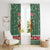 Hungary Christmas Window Curtain with Green Snowflake Pattern Santa Claus Motif - Wonder Print Shop