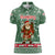 Hungary Christmas Women Polo Shirt with Green Snowflake Pattern Santa Claus Motif - Wonder Print Shop