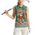 Hungary Christmas Women Sleeveless Polo Shirt with Green Snowflake Pattern Santa Claus Motif - Wonder Print Shop