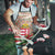 Hungary Christmas Apron with Red Green Plaid Pattern Crown and Double Cross Motif - Wonder Print Shop