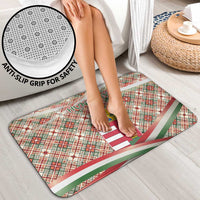 Hungary Christmas Bathroom Set with Red Green Plaid Pattern Crown and Double Cross Motif - Wonder Print Shop