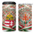Hungary Christmas 4 in 1 Can Cooler Tumbler with Red Green Plaid Pattern Crown and Double Cross Motif - Wonder Print Shop