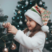 Hungary Christmas Santa Hat with Red Green Plaid Pattern Crown and Double Cross Motif - Wonder Print Shop