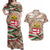 Hungary Christmas Couples Matching Off Shoulder Maxi Dress and Hawaiian Shirt with Red Green Plaid Pattern Crown and Double Cross Motif - Wonder Print Shop