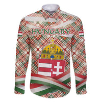 Hungary Christmas Family Matching Puletasi and Hawaiian Shirt with Red Green Plaid Pattern Crown and Double Cross Motif - Wonder Print Shop