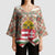 Hungary Christmas Kimono Sleeve Blouse with Red Green Plaid Pattern Crown and Double Cross Motif - Wonder Print Shop