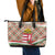 Hungary Christmas Leather Tote Bag with Red Green Plaid Pattern Crown and Double Cross Motif - Wonder Print Shop