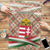 Hungary Christmas Puzzle with Red Green Plaid Pattern Crown and Double Cross Motif - Wonder Print Shop