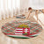 Hungary Christmas Round Carpet with Red Green Plaid Pattern Crown and Double Cross Motif - Wonder Print Shop