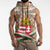 Hungary Christmas Sleeveless Hoodie with Red Green Plaid Pattern Crown and Double Cross Motif - Wonder Print Shop