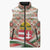 Hungary Christmas Sleeveless Puffer Jacket with Red Green Plaid Pattern Crown and Double Cross Motif - Wonder Print Shop