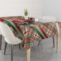 Hungary Christmas Tablecloth with Red Green Plaid Pattern Crown and Double Cross Motif - Wonder Print Shop