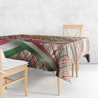Hungary Christmas Tablecloth with Red Green Plaid Pattern Crown and Double Cross Motif - Wonder Print Shop