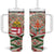 Hungary Christmas Tumbler With Handle with Red Green Plaid Pattern Crown and Double Cross Motif - Wonder Print Shop