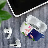 Turks and Caicos Islands AirPods Case with Flamingos Floral Pattern and National Crest Design - Wonder Print Shop
