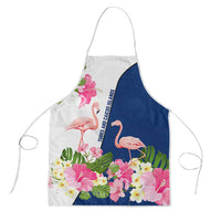 Turks and Caicos Islands Apron with Flamingos Floral Pattern and National Crest Design - Wonder Print Shop