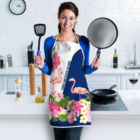 Turks and Caicos Islands Apron with Flamingos Floral Pattern and National Crest Design - Wonder Print Shop