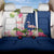 Turks and Caicos Islands Back Car Seat Cover with Flamingos Floral Pattern and National Crest Design - Wonder Print Shop