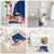Turks and Caicos Islands Bathroom Set with Flamingos Floral Pattern and National Crest Design - Wonder Print Shop
