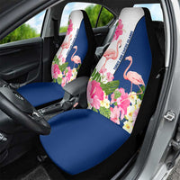 Turks and Caicos Islands Car Seat Cover with Flamingos Floral Pattern and National Crest Design - Wonder Print Shop