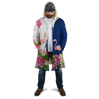 Turks and Caicos Islands Cloak with Flamingos Floral Pattern and National Crest Design - Wonder Print Shop