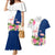 Turks and Caicos Islands Couples Matching Mermaid Dress and Hawaiian Shirt with Flamingos Floral Pattern and National Crest Design - Wonder Print Shop