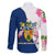 Turks and Caicos Islands Family Matching Off The Shoulder Long Sleeve Dress and Hawaiian Shirt with Flamingos Floral Pattern and National Crest Design - Wonder Print Shop