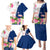 Turks and Caicos Islands Family Matching Puletasi and Hawaiian Shirt with Flamingos Floral Pattern and National Crest Design - Wonder Print Shop