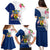 Turks and Caicos Islands Family Matching Puletasi and Hawaiian Shirt with Flamingos Floral Pattern and National Crest Design - Wonder Print Shop